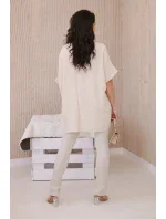 Oversized halenka s přívěskem béžový Oversized halenka s přívěskem béžový