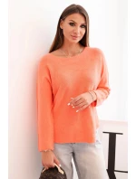 Dámský svetr z viskózy s dlouhým rukávem a kulatým výstřihem model 21441536 - K-Fashion Dámský svetr z viskózy s dlouhým rukávem a kulatým výstřihem model 21441536 - K-Fashion