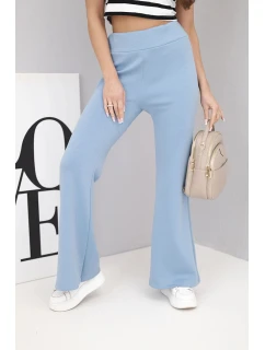 Dámské kalhoty máslíčko s rozšiřující nohavicí jeansové modrá