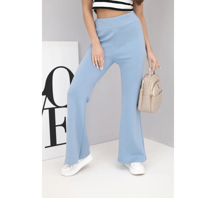Dámské kalhoty máslíčko s rozšiřující nohavicí jeansové modrá