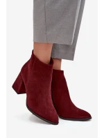 Dámské boty na podpatku se zlatým detailem Čokoládové model 21712915 - Zazoo