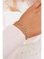 Náramek ze chirurgické oceli se zirkony zlatý Náramek ze chirurgické oceli se zirkony zlatý