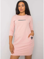 Dusty růžové bavlněné šaty plus velikosti