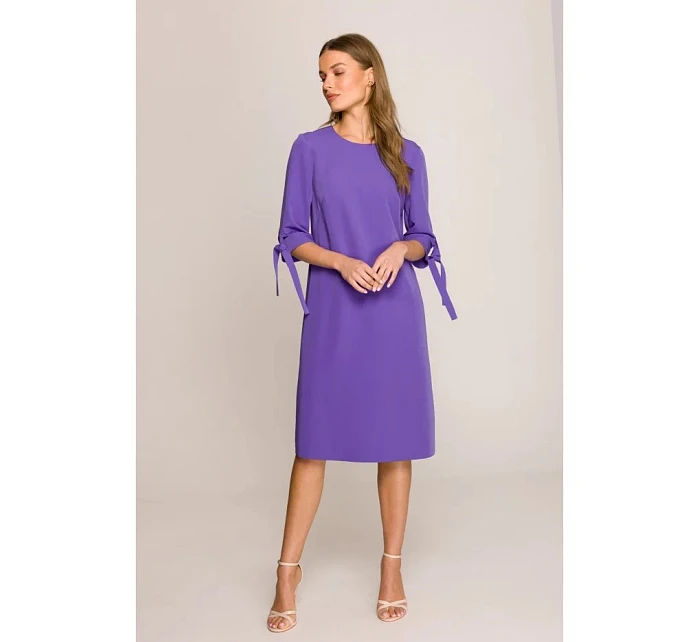 Šaty áčkového střihu model 22103953 fialové - STYLOVE