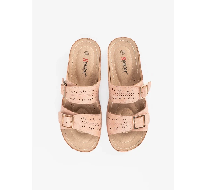 Trendy  sandály dámské růžové na klínku