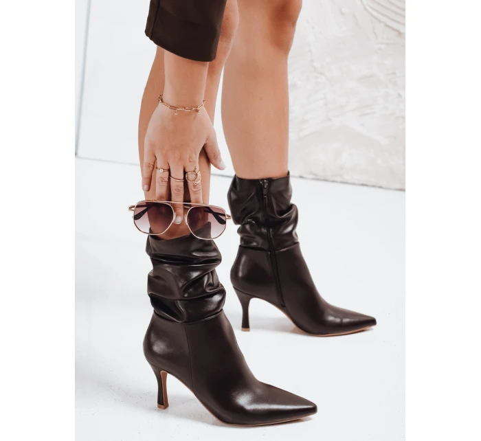 Boty na podpatku s svrškem hnědé model 21993066 - Dstreet