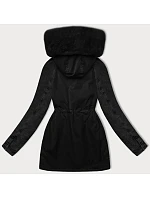 Černá dámská bunda parka s rukávy model 21248840 - WAY MODE Černá dámská bunda parka s rukávy model 21248840 - WAY MODE