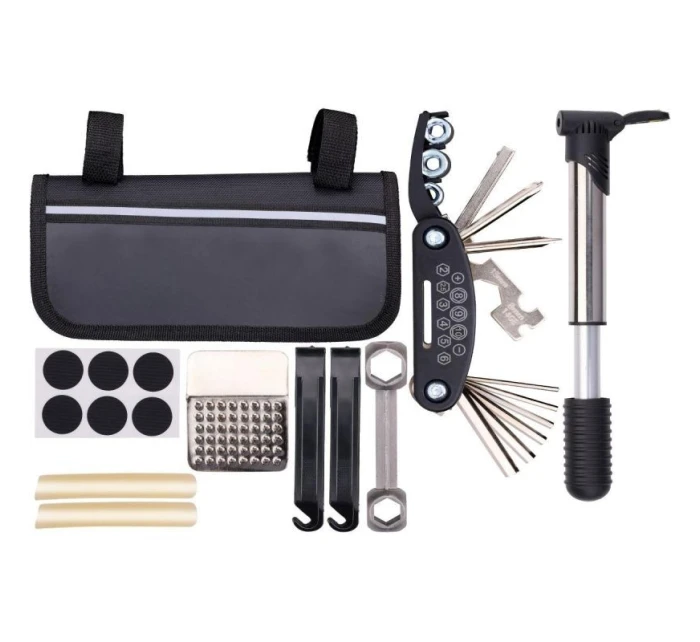 SADA NÁŘADÍ NA KOLO 14 POLOŽEK V KUFRU NA NÁŘADÍ NA KOLO