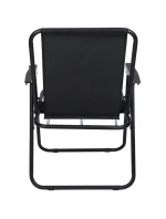 TURISTICKÉ KŘESLO S PODPRSENKAMI 52x44x75 cm SKLÁDACÍ KŘESLO ČERNÉ