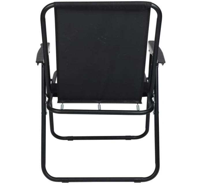 TURISTICKÉ KŘESLO S PODPRSENKAMI 52x44x75 cm SKLÁDACÍ KŘESLO ČERNÉ