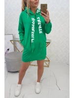 Oversize zelené šaty s kapucí Oversize zelené šaty s kapucí