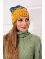 Fleecová čepice Dolores K303 mustard+black+sea Fleecová čepice Dolores K303 mustard+black+sea