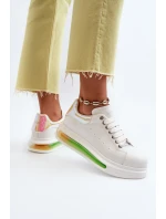 Dámské kožené tenisky model 21650221 bílé - Goe