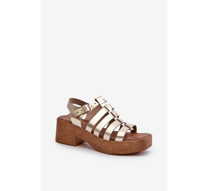 Zazoo 40410 Dámské kožené sandály Zlaté