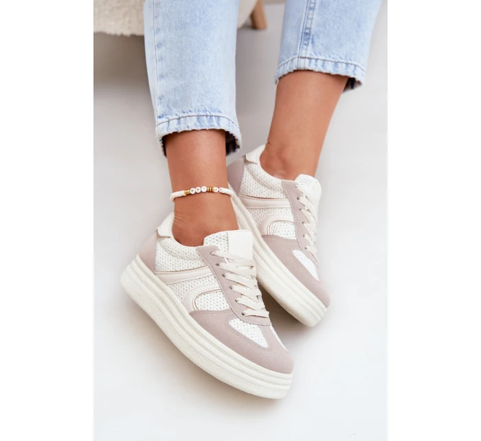 Dámské Tenisky Na Platformě Béžové model 21688256 - Boto Dámské Tenisky Na Platformě Béžové model 21688256 - Boto