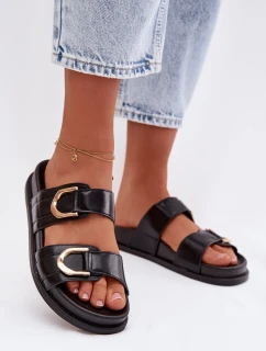 Eko Kožené Dámské Pantofle S Pásky Černé model 21960911 - Boto