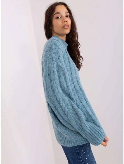 Sweter AT SW niebieski model 19018672 - FPrice Sweter AT SW niebieski model 19018672 - FPrice