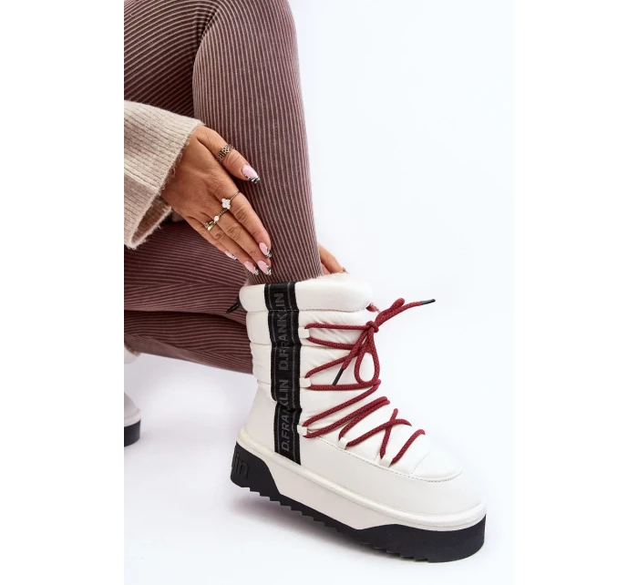 Dámské sněhule se silnou podrážkou, Vegan D.Franklin bílá Dámské sněhule se silnou podrážkou, Vegan D.Franklin bílá