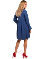 Dámské šaty s raglánovými rukávy M465 modré - MOE