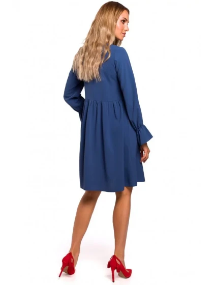 Dámské šaty s rukávy modré  model 18242076 - Moe