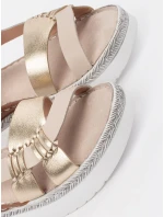 Trendy dámské hnědé  sandály platforma