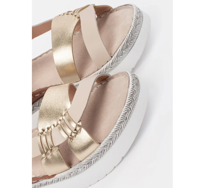 Trendy dámské hnědé  sandály platforma