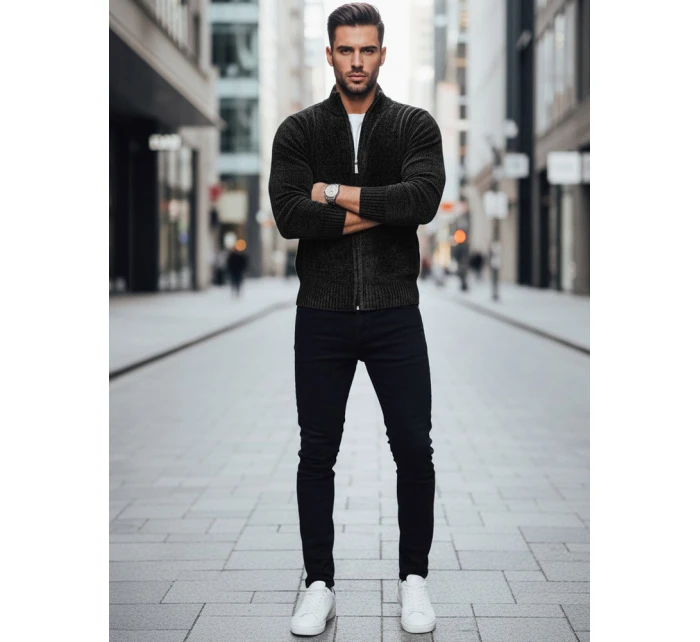 Pánský rozepínací svetr černý Dstreet model 21982388 - FashionStreet