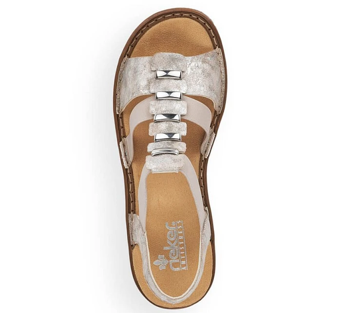 Dámské pohodlné nazouvací sandály model 22050522 - Rieker Dámské pohodlné nazouvací sandály model 22050522 - Rieker