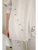 Oversize bavlněný komplet teplákové + kalhoty béžový Oversize bavlněný komplet teplákové + kalhoty béžový