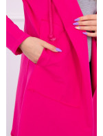 Pelerína s volnou kapucí ve fuchsiové barvě