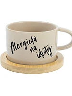 ALERGICKÁ NA IDIOTY - krémový hrníček makronka 200 ml