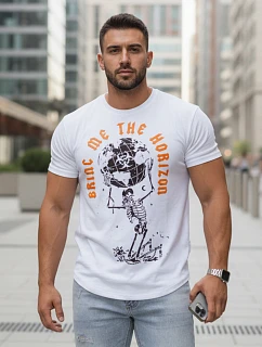 Pánské bílé tričko s potiskem FashionStreet RX5619