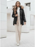 Dámská zimní bunda LUMORE prošívaná bunda s kapucí černá FashionStreet TY5015 Dámská zimní bunda LUMORE prošívaná bunda s kapucí černá FashionStreet TY5015