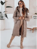 Dámská přechodná bunda ORVITA prošívaná s kapucí tmavě béžová FashionStreet TY5027 Dámská přechodná bunda ORVITA prošívaná s kapucí tmavě béžová FashionStreet TY5027