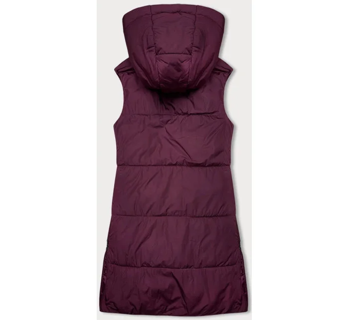 Vypasovaná dámská vesta ve vínové bordó barvě model 18934709 - J.STYLE Vypasovaná dámská vesta ve vínové bordó barvě model 18934709 - J.STYLE