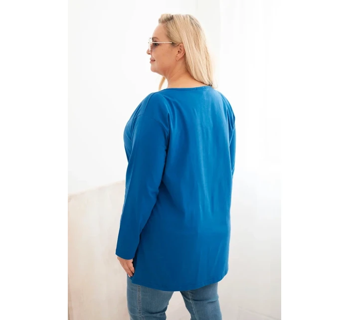 Dámská blůza Plus Size s lodičkovým výstřihem model 21399841 - K-Fashion Dámská blůza Plus Size s lodičkovým výstřihem model 21399841 - K-Fashion