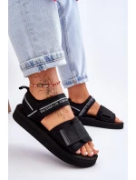 Dámské sandály na suchý zip Big Star model 21610848 Černe - Big Star Shoes Dámské sandály na suchý zip Big Star model 21610848 Černe - Big Star Shoes