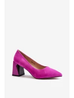 Sametové lodičky na podpatku model 21649297 - VINCEZA