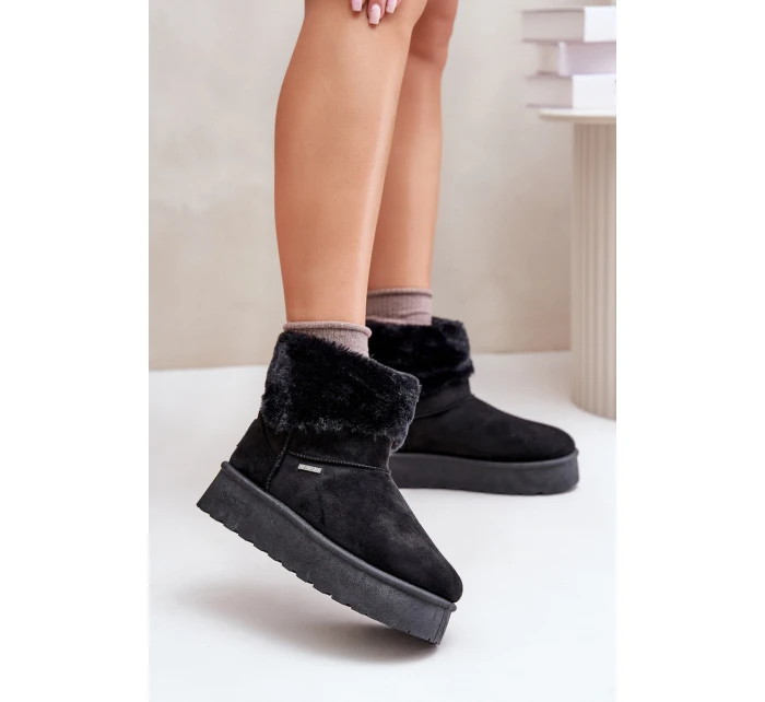 Sněhové boty na platformě s kožešinou Big Star OO274A108 Černé Sněhové boty na platformě s kožešinou Big Star OO274A108 Černé