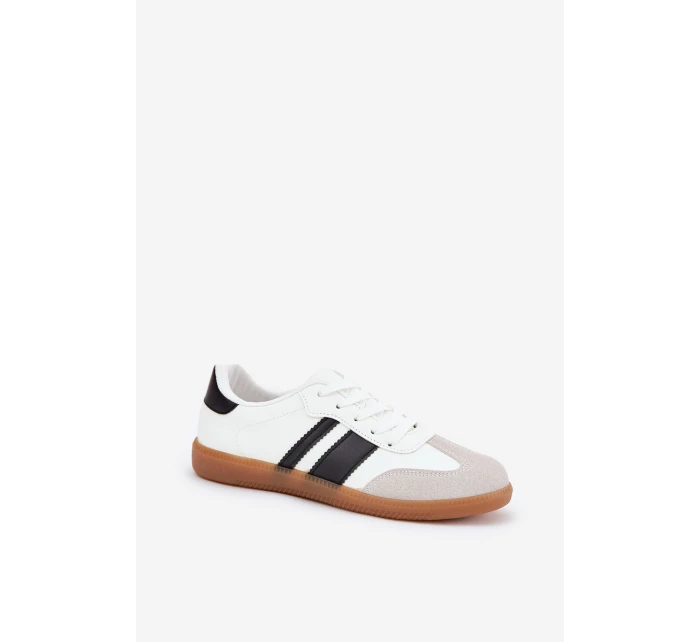 Nízké dámské sneakersy z eko kůže bílé Nonalorin