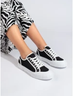 Praktické černé tenisky dámské bez podpatku Praktické černé tenisky dámské bez podpatku