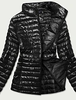 Černá lesklá dámská prošívaná bunda (N-6107-1)