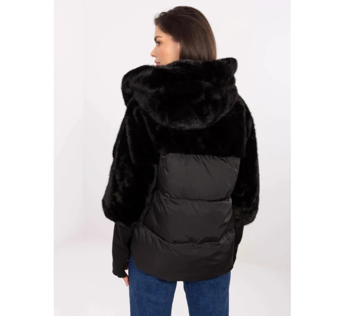 Černá volná bunda z různých materiálů model 21469342 - Factory Price Černá volná bunda z různých materiálů model 21469342 - Factory Price