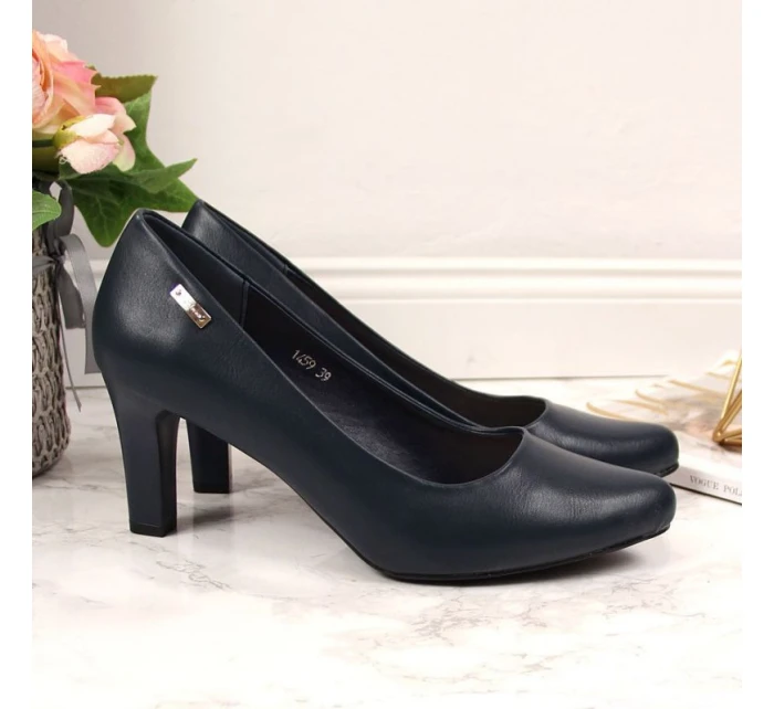 Sergio Leone tmavě modré lodičky na jehlovém podpatku Sergio Leone tmavě modré lodičky na jehlovém podpatku