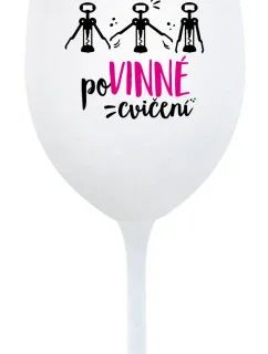 POVINNÉ CVIČENÍ - bílá sklenice na víno 350 ml