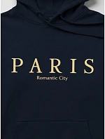 Bluza męska z kapturem z nadrukiem PARIS granatowa model 22353037 - FashionStreet Bluza męska z kapturem z nadrukiem PARIS granatowa model 22353037 - FashionStreet