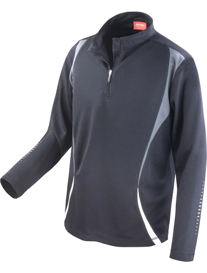 Spiro S 178X Tréninkový top s "1/4" zip s dlouhým rukávem 29.178X black/grey/white Spiro S 178X Tréninkový top s "1/4" zip s dlouhým rukávem 29.178X black/grey/white