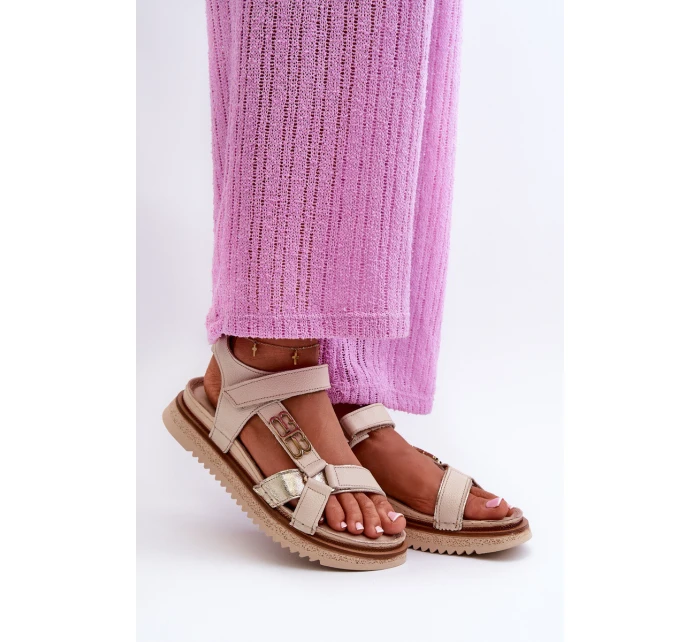 Zazoo model 21664457 Dámské Kožené Sandály Na Platformě Beige - Maciejka