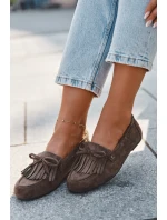 Dámské s třásněmi a mašlí tmavě zelené model 21709124 - Boto Dámské s třásněmi a mašlí tmavě zelené model 21709124 - Boto