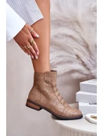 Zateplené Dámské Kotníkové Boty Na Plochém Podpatku Zlaté Labise Zateplené Dámské Kotníkové Boty Na Plochém Podpatku Zlaté Labise